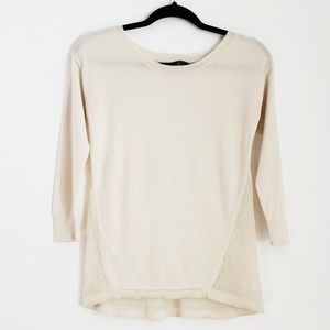 American Eagle size XS 3/4 Sleeve Cream Top